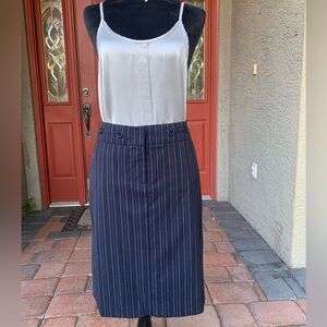 Trina Turk Navy Pinstripe Pencil Skirt